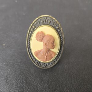 Brown On Cream Cameo Ring