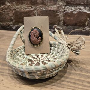 Brown On Black Cameo Brooch