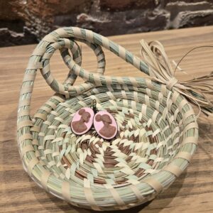 Pink Cameo Earrings